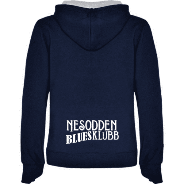 Nesodden Bluesklubb hettegenser dame marine rygg