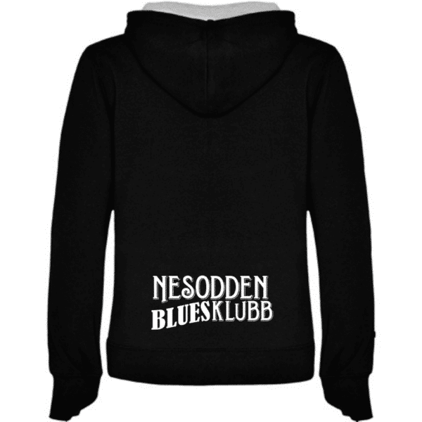 Nesodden Bluesklubb hettegenser dame sort rygg