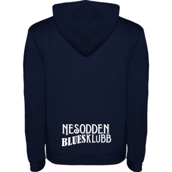 Nesodden Bluesklubb hettegenser marine rygg