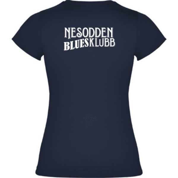 Nesodden Bluesklubb t-shirt dame marine rygg