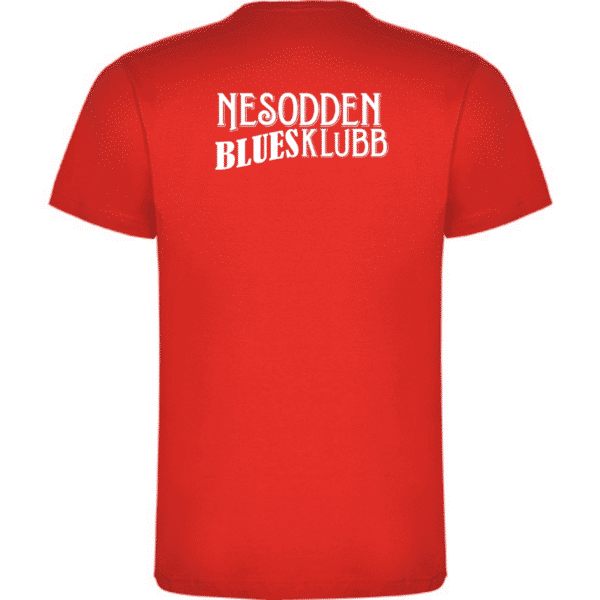 Nesodden Bluesklubb t-shirt rød rygg