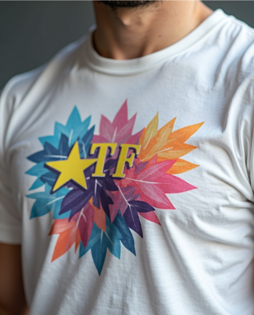 Transfermerker Illustrasjonsbilde transfertrykk logotrykk på t-skjorte