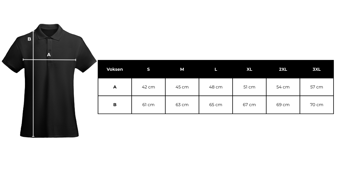 Size Chart 6618 Prince Woman