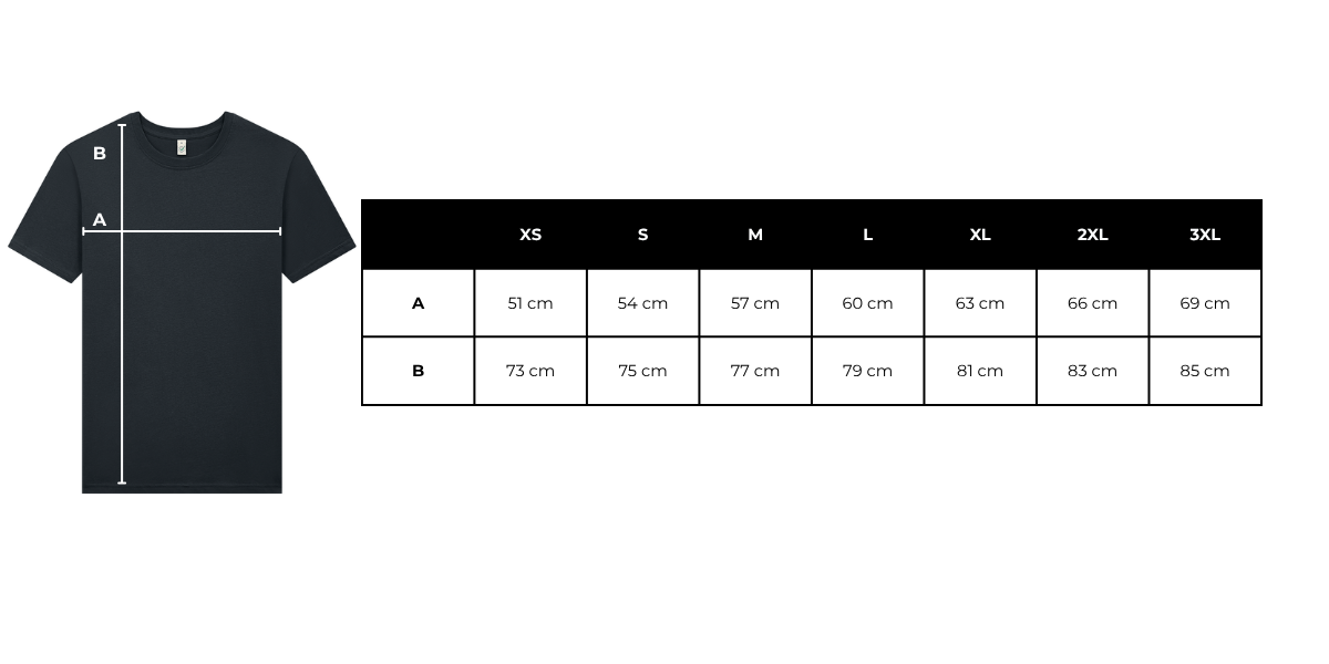 size chart Premium oversized t-shirt