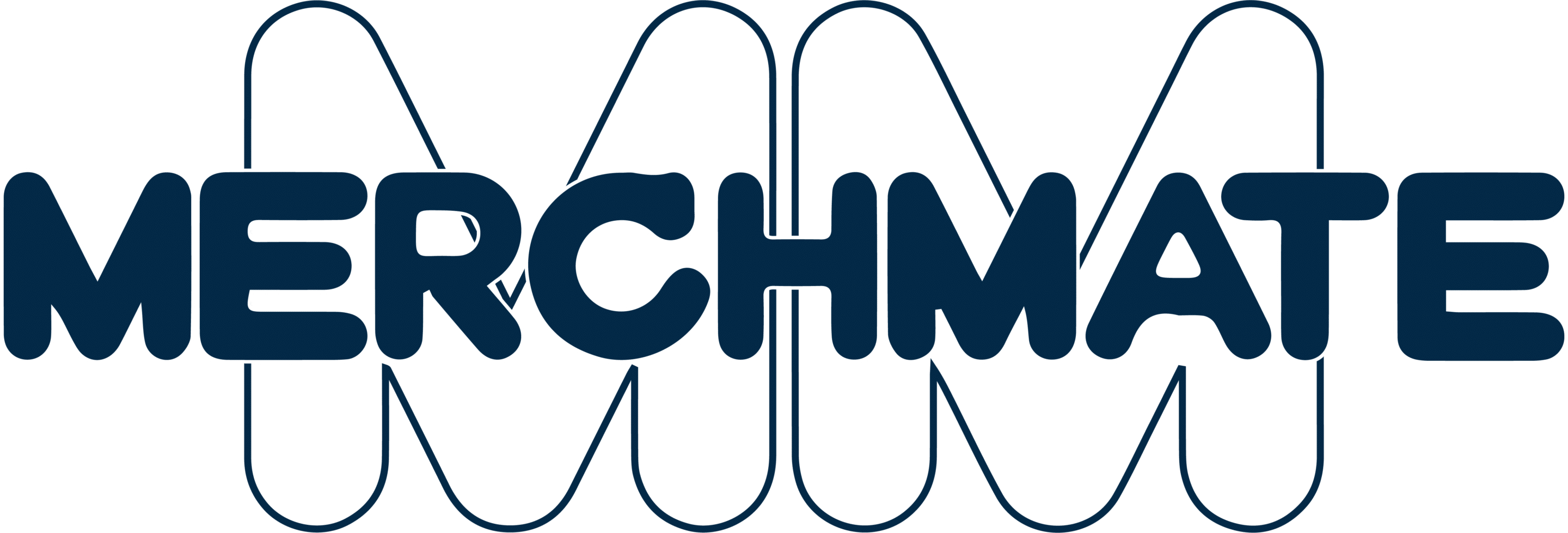 Merch Mate logo horizontal dark blue