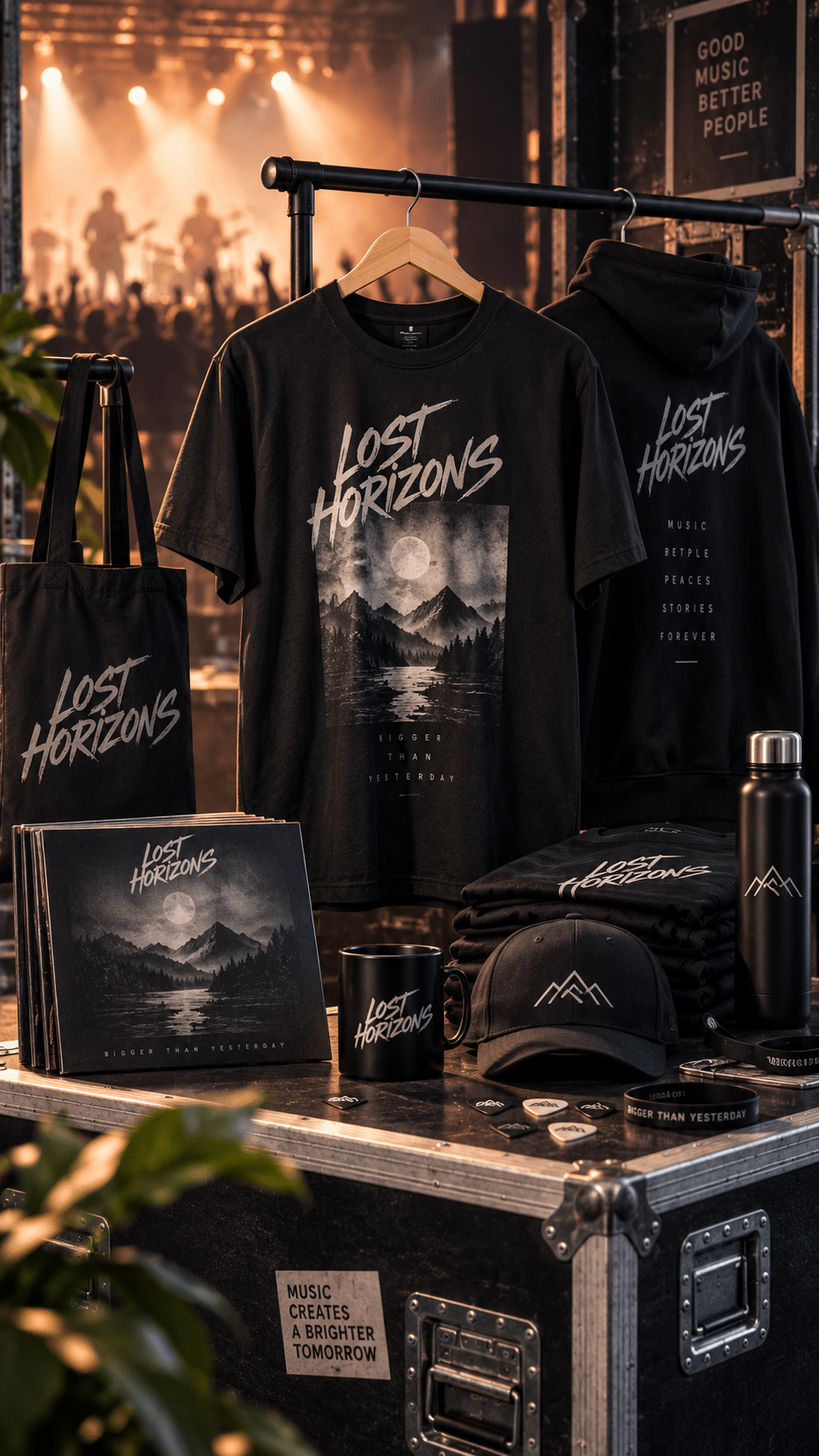 Merch Mate music merch illustration Illustrasjon av merch kolleksjon for musikkartist